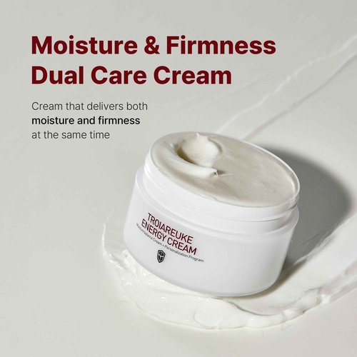 TROIAREUKE Energy Cream, Moisturizing Facial Night Cream with Bifida, Galactomyces, and Peptides For Dry, Dehydrated, and Combination Skin, Korean Skin Care