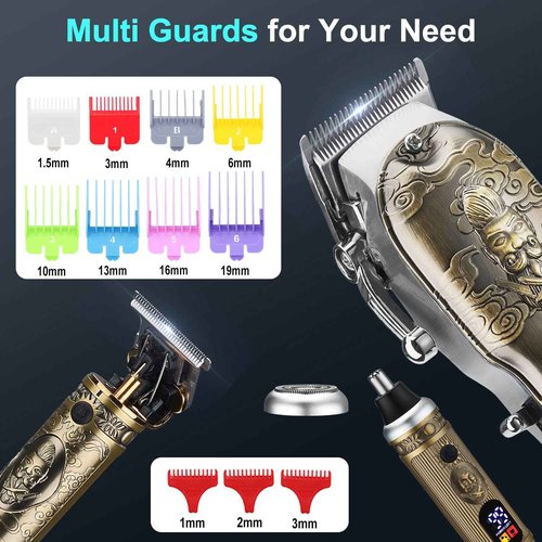 Suttik Professional Hair Clippers for Men & Electric Shavers Razor & Beard Trimmer Hair Trimmer for Men Haircut, Cordless Men's Hair Cutting Kit Barber Clippers and Trimmers Set