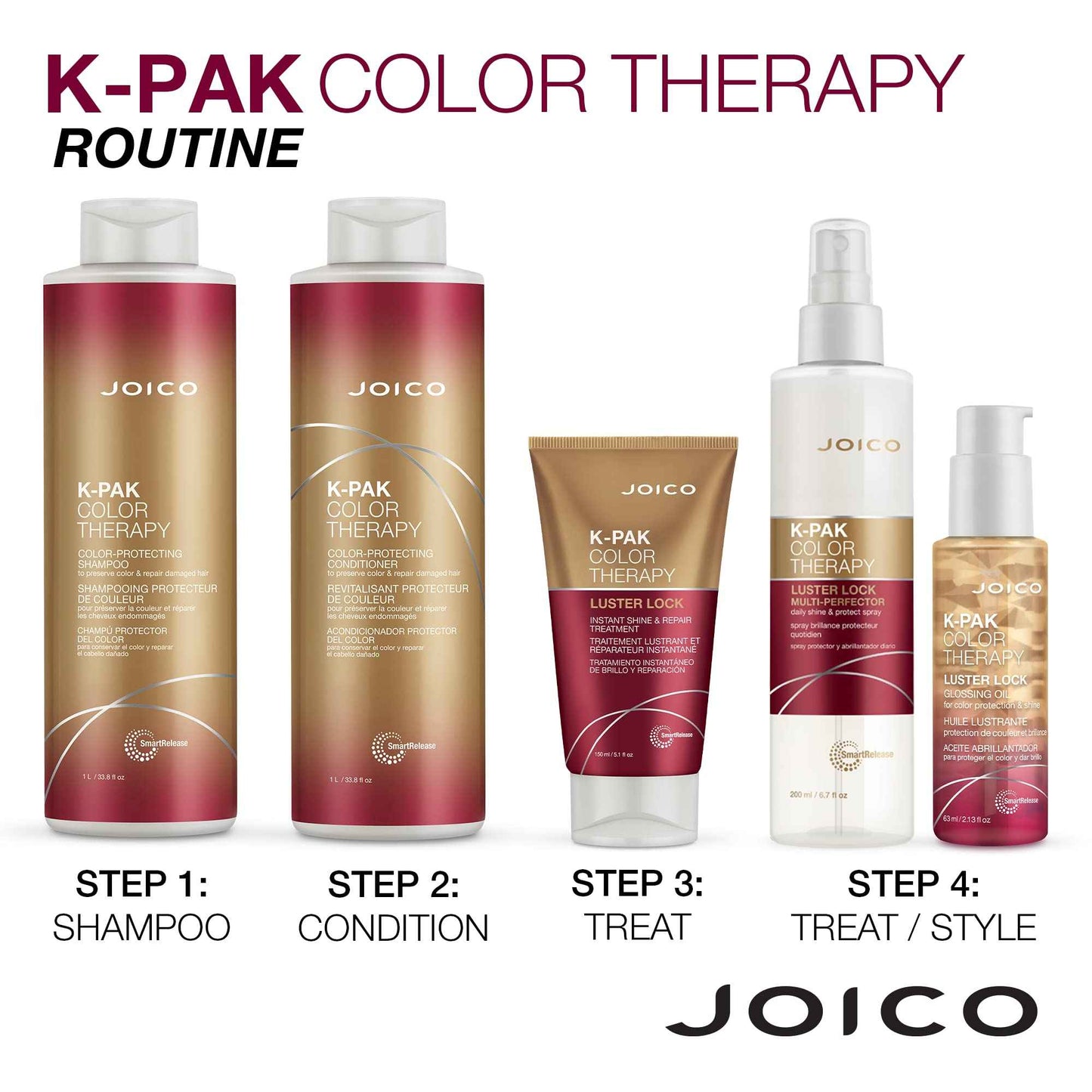 Joico K-PAK Color Therapy Color-Protecting Shampoo and Conditioner | For Color-Treated Hair | Boost Shine | Improve Elasticity | Repair Breakage | Rebuild Damaged Hair | With Keratin & Argan Oil