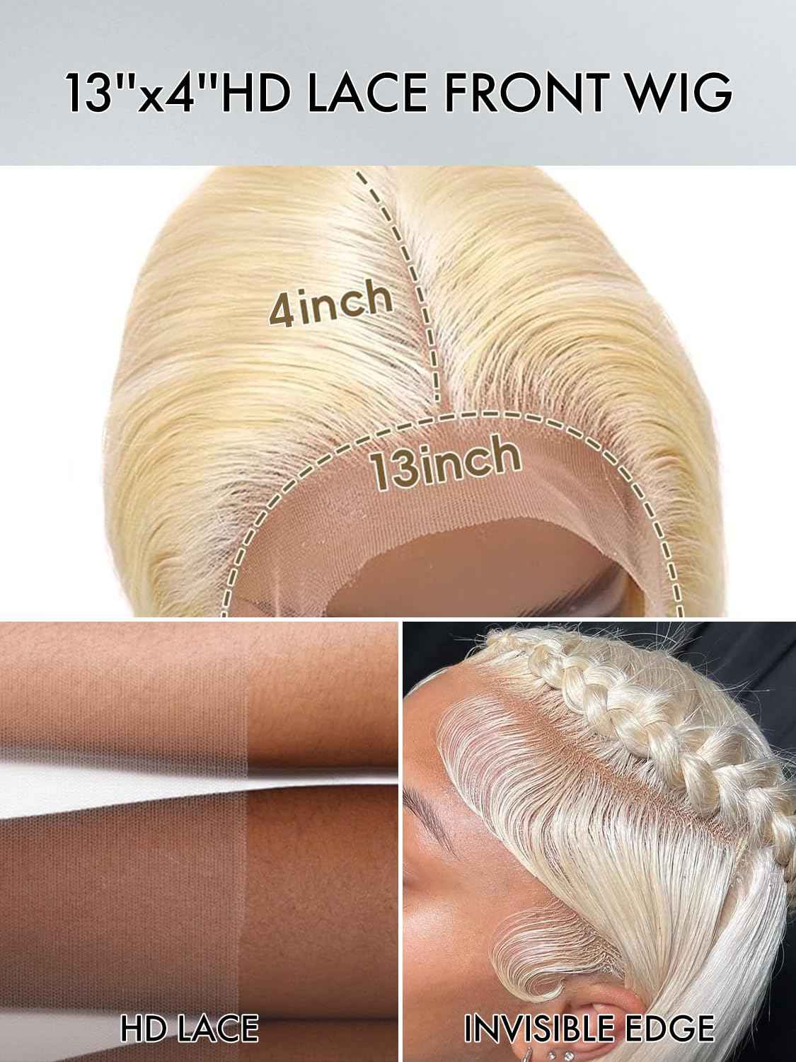 30 Inch 613 Lace Front Wig Human Hair 200% Density Blonde Wig Human Hair 613 Straight 13x4 HD Transparent Lace Front Wigs Human Hair Pre Plucked Glueless human hair wig for Women