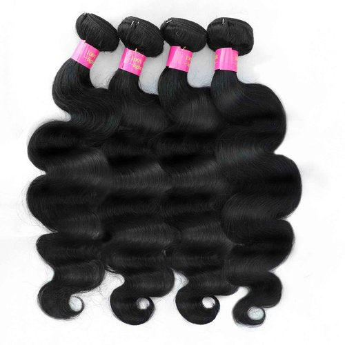 Fopeela 12A Human Hair Bundles Body Wave Bundles Human Hair 16 18 20 22 Inch 100% Unprocessed Brazilian Virgin Hair Body Wave 4 Bundles Human Hair Extensions for Women