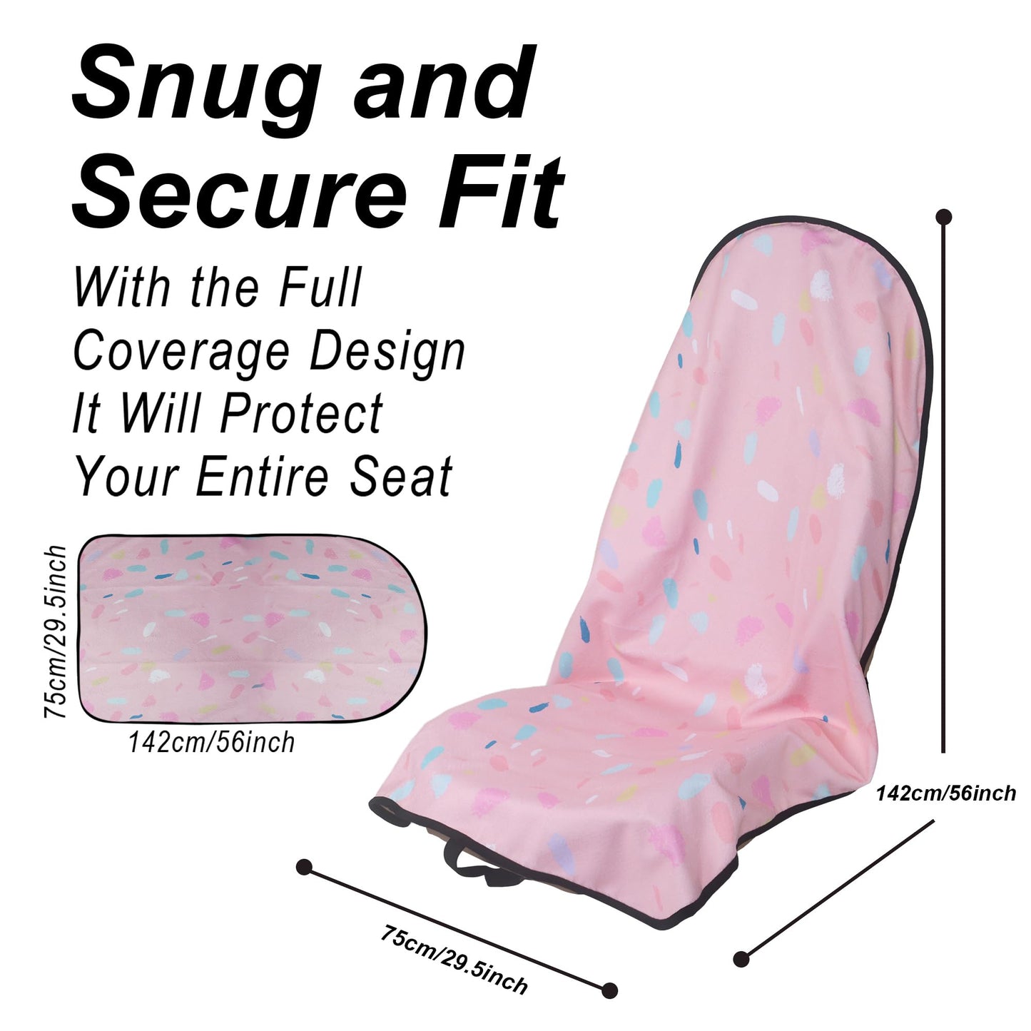 LoyaGour Car Seat Cover Protector Front Seats,for Gym Workout,Running,Swimming,Beach and Hiking,Waterproof Sweat Towel Bucket Seat Covers for Cars SUV Trucks (Pink Marbling, 1Pcs)