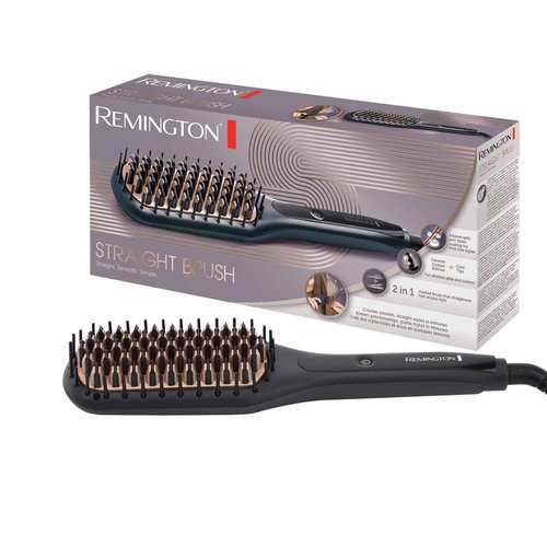CB7400 of Remington Straight Brush, Ceramic Coated Bristles with Anti-Static Coating, Black