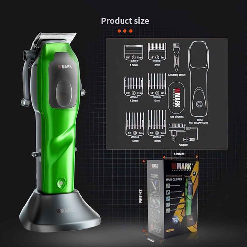 WMARK 2024 NG-9003 High Speed Professional Hair Clipper Microchipped Magnetic Motor 10000 RPM & 5 Levels Adjustable Blades with Charge Stand for Men