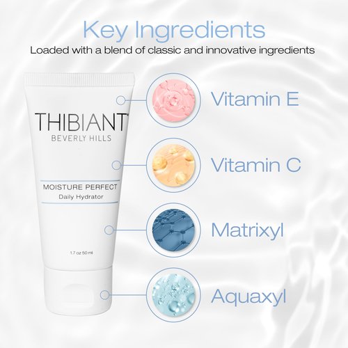 Thibiant Beverly Hills Moisture Perfect Daily Hydrator - Face Moisturizer, Anti aging Face Cream for Fine Lines & Wrinkles, Fragrance-free, Paraben Free (1 .7 Oz)
