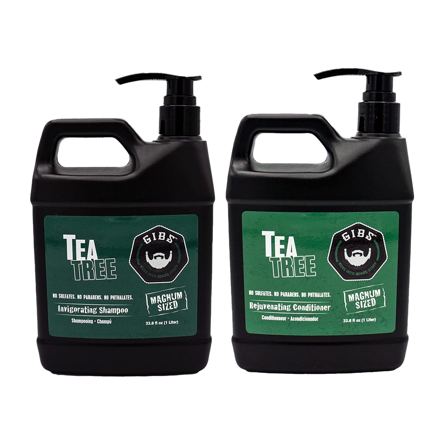 GIBS Tea Tree Shampoo & Conditioner Set, Each 1 Liter