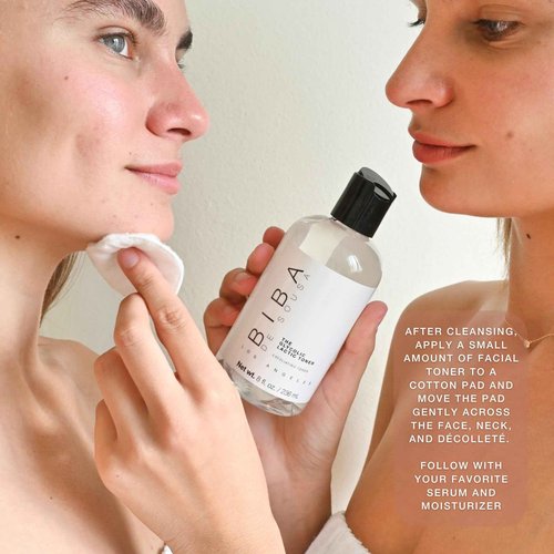 Biba De Sousa The Glycolic Lactic Toner - Exfoliating Toner with AHA, Hyaluronic Acid, and Aloe Vera - Illuminates Skin Complexion Without Excessive Drying (8 oz)