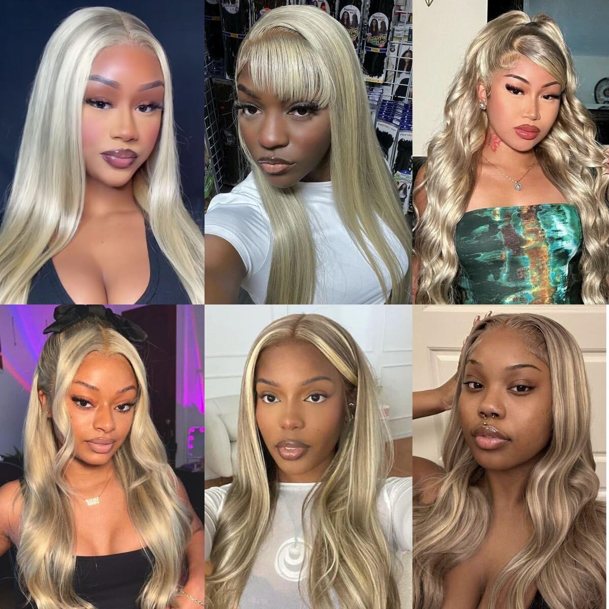 Orijodie Grey Ash Blonde Highlight Wig Human Hair 13X4 HD Balayage Glueless Wigs for Women Ash Brown with Platinum Blonde Highlight Lace Front Wig Human Hair Pre Plucked Straight 180% Density 22Inch