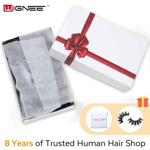 WIGNEE Natural Wavy Real Human Hair Wig 4x1 Lace Part Wigs Unprocessed 10A Grade Brazilian Virgin Hair Wig 18 Inch Black Middle Part Wigs for Women Human Hair Glueless Wear and Go