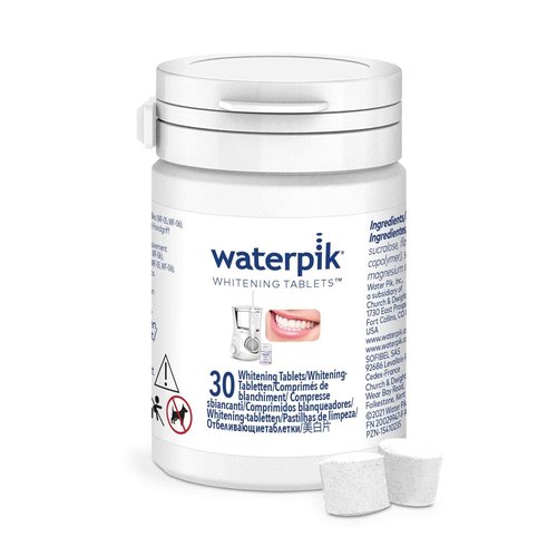 Waterpik Water Flosser for Teeth, Portable Electric Compact for Travel and Home & Fresh Mint Whitening Refill Tablets (30 Count) – for Use with Waterpik Boost Tip