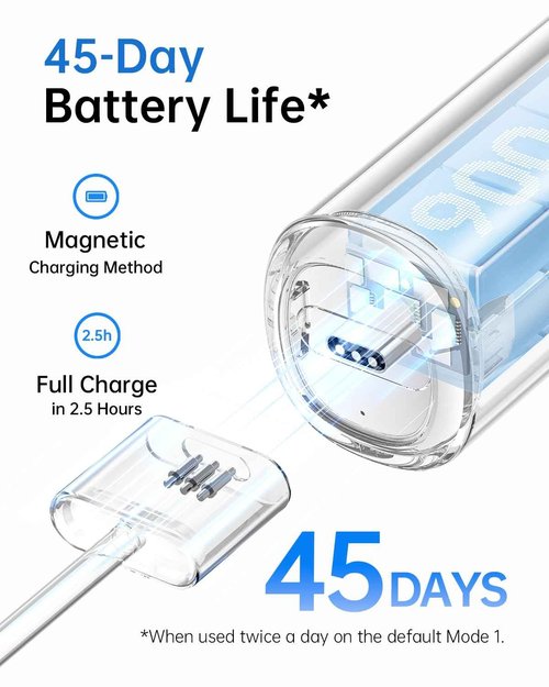 Laifen Wave Electric Toothbrush, Oscillation & Vibration Sonic Electric Toothbrush for Adults with 3 Brush Heads, IPX7 Waterproof ADA Accepted Travel Powered Toothbrush ABS(White)