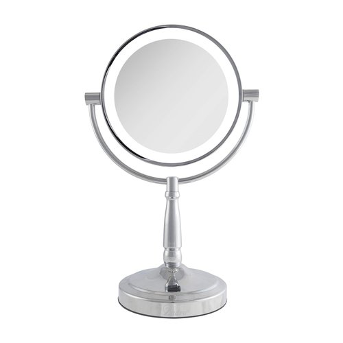 Zadro 9" Round LED Makeup Mirror with Lights and Magnification 5&10X/1X AA Battery Operated Swivel Lighted Makeup Mirror