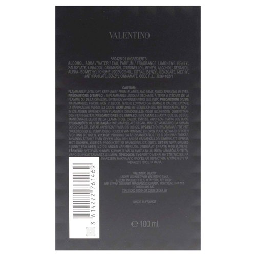 Valentino Uomo Born in Roma for Men 3.4 oz Eau de Toilette Spray