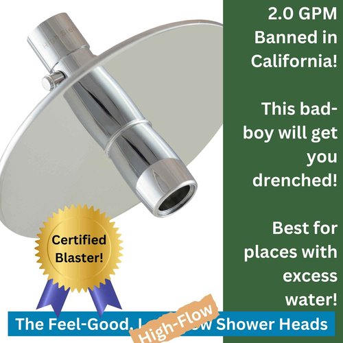 High Sierra® NEW Gen 3 'Reflections' Solid Metal 2.0 GPM. High Efficiency High Pressure Shower Head & Self-Heating 6” Fogless Mirror In One - Oil Rubbed Bronze Finish