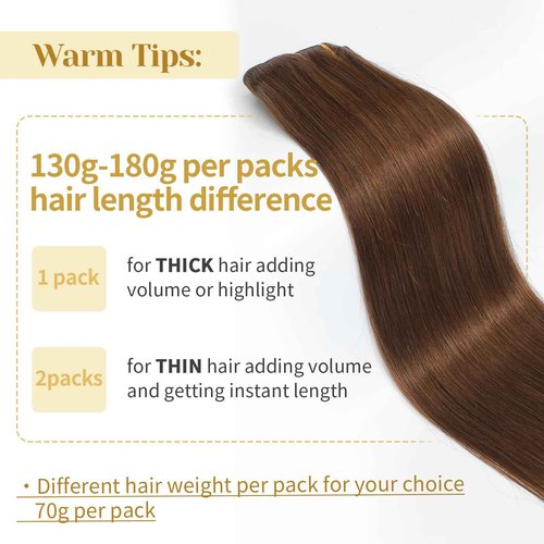 Mocona Clip in Hair Extensions Real Human Hair, Chocolate Brown – 20 Inch 7pcs 160g/Pack, Soft Hair Extensions Real Human Hair Clip ins Straight for Women, Capable for all Occasion (#4 20 Inch)