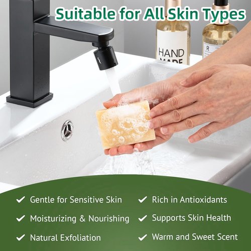 Cold process soap, 1.3lb Pack of 6 suitable for the body and face,Handmade bath soap deeply cleanses, smooths, with moisturizing and brightening effects, suitable for all skin types,Made in Italy