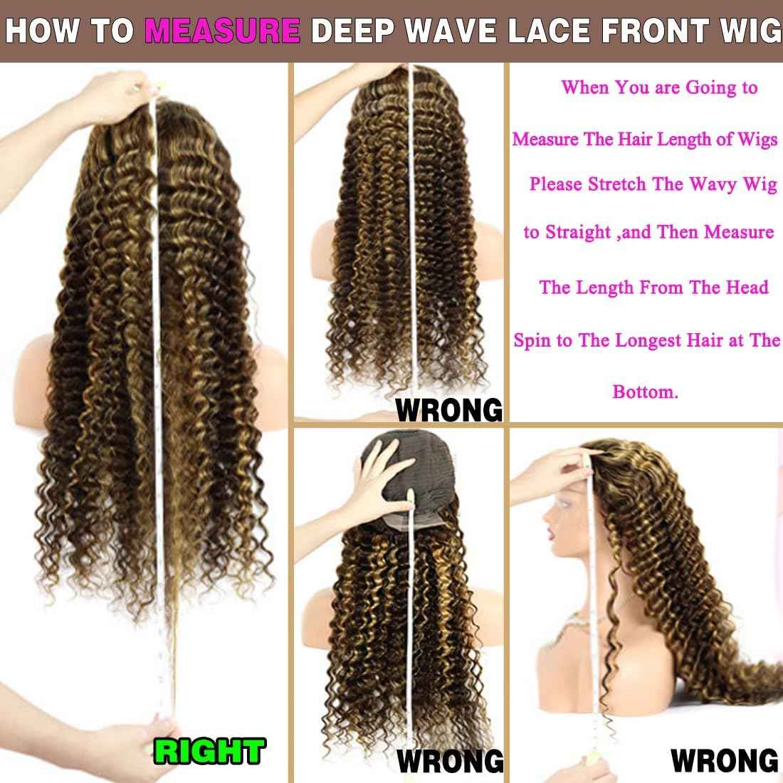 34 Inch Highlight Curly Wig Human Hair 9x6 Deep Wave HD Lace Front Wigs Human Hair 4/27 Colored Deep Curly Lace Frontal Wigs C Part Wig for Woman Pre Plucked with Natural Hairline 220% Density