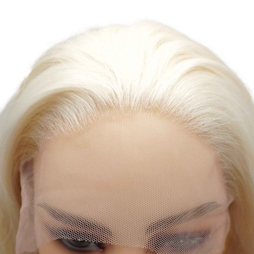 LUSHY BEAUTY Hair Synthetic Lace Front Wig Wavy Long 26inch Light Blond White Mix Heavy Density Heat Resistant Realistic Wig