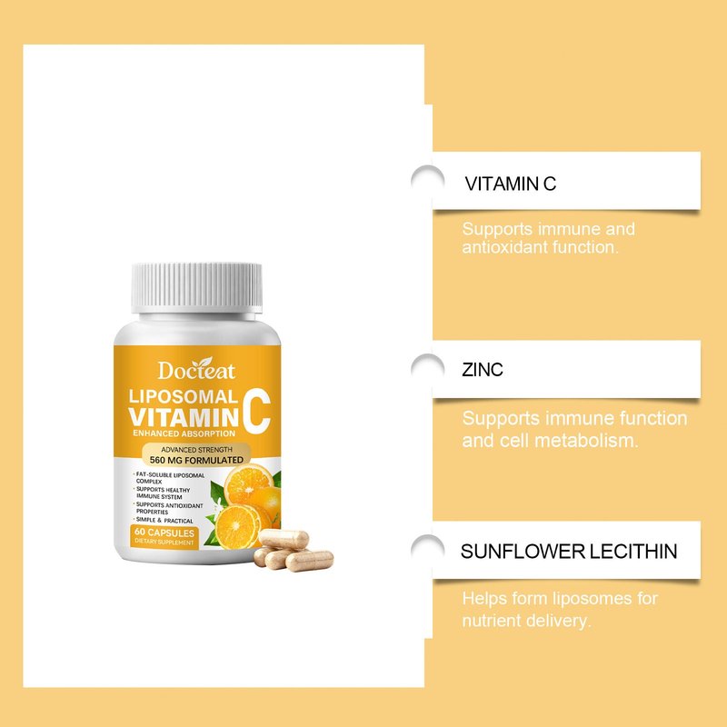 Liposomal Vitamin C Capsules with Collagen & Biotin - 60 Count