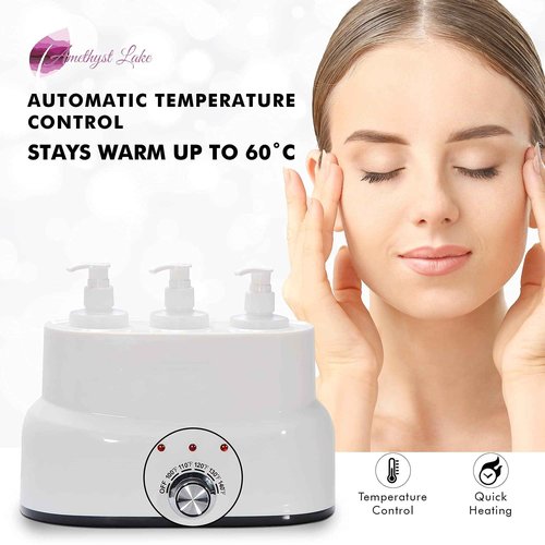 AMETHYST LAKE Oil Warmer Dispenser, Plug-in Electric Warmer Oil Dispenser, 3-Bottles Lotion Warmer, Message Oil Heater for Home & Professional Spa Supplies.