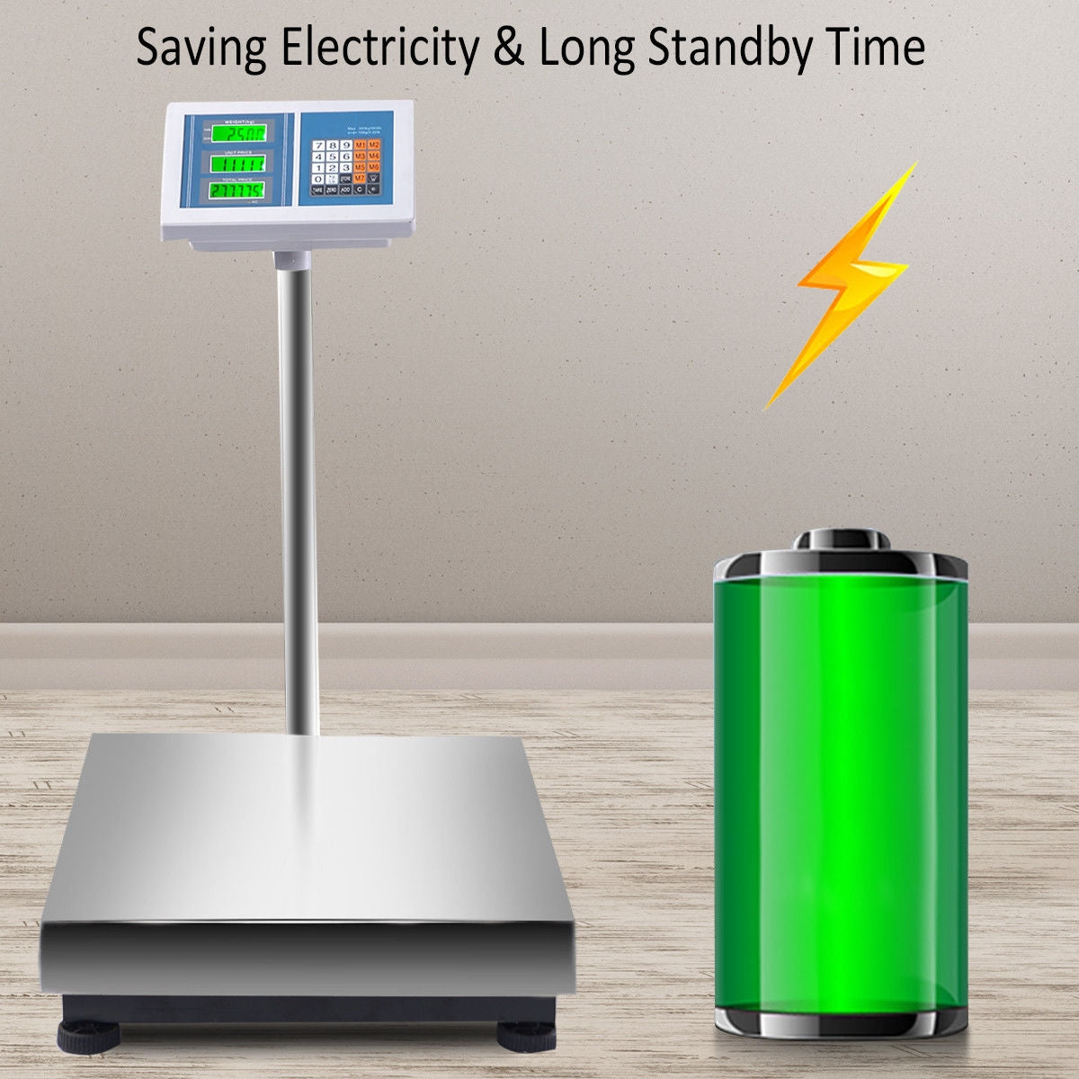660 Lbs Digital Floor Platform Scale - Stainless Steel