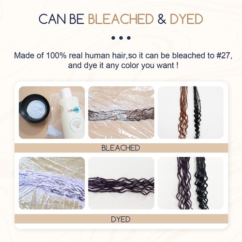 Teresa 0.2cm Micro Sister loc Extensions Human Hair Micro Locs Extensions Human Hair Interlocking Sisterlocks Sister Locs Curly Ends 100% Real Human Hair Dreadlock Extensions（14 Inch 60 Strands）