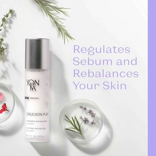Yonka Specifics Emulsion Pure Purifiante & Regenerante, Purifying and Regenerating Emulsion (1.7 Ounce / 50 Milliliter) - Face Treatment for Acne-Prone Skin Types