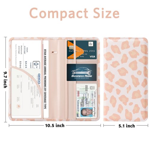 CoBak Car Registration and Insurance Holder - Vehicle Glove Box Car Organizer,Auto Truck Comparment Accessories Case with Magnetic Closure for Driver License,Cards