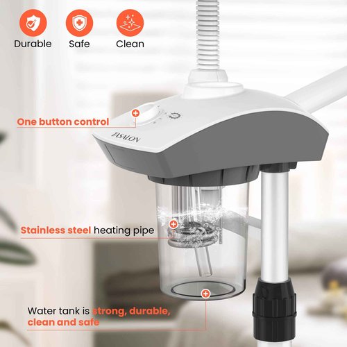 TASALON Professional Facial Steamer Tools for Esthetician, Skin Care and Deep Cleaning, 2 in 1 Face Machine with 3X Magnifying Foldable Arm, Ozone Face Steamer for Facial, Hot Mist Skincare, White