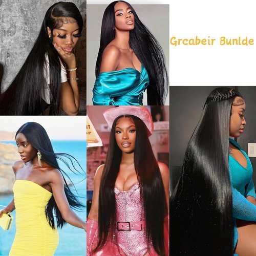 Human Hair Bundles Straight 3 Bundles Human Hair 20 22 24 Inch 100% Unprocessed 12A Brazilian Virgin Hair Weave Straight Human Hair Extensions