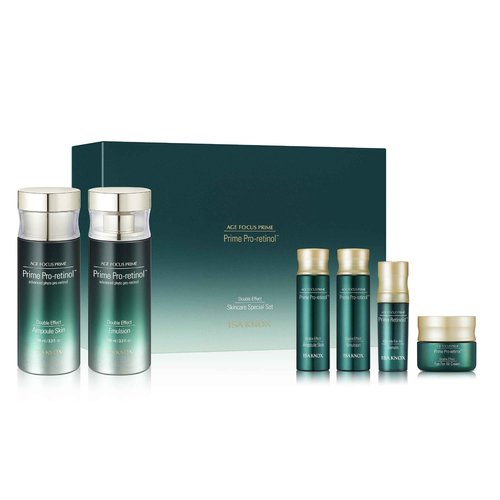 ISA KNOX Age Focus Prime Double Effect Skincare Special Set (8.5 fl oz) - Korean Skincare for Moisturizing, Firming, and Nourishing. with Prime Pro-Retinol™, Phyto DNA, and Phyto Pro-Retinol™.