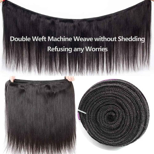 12A Human Hair Bundles 18 20 22 Inch Straight Bundles Human Hair 100% Unprocessed Brazilian Virgin Weave 3 Bundles Deals Thick & Tangle Free…