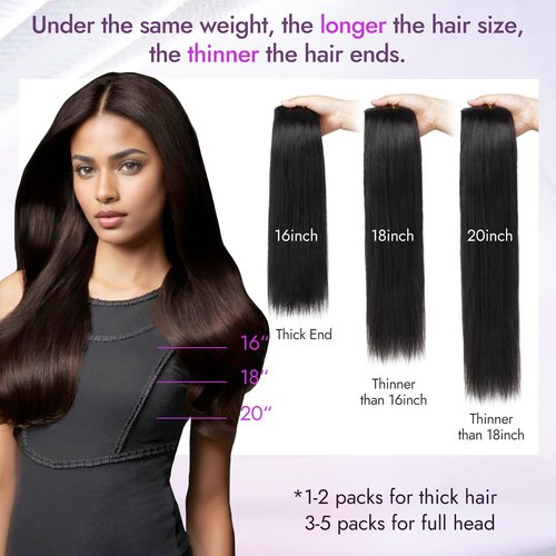 Starmo Clip in Extensions Real Human Hair Dark Brown Remy Lace Weft 18 Inch 7PCS 120g for Women