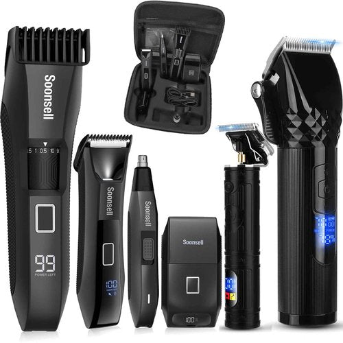 Soonsell 4-in-1 manscape Beard Trimmer for Men+ 2-in-1 Cordless Hair Clipper and Trimmer Set