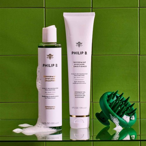 PHILIP B Peppermint Avocado Conditioner, 6 fl. oz. (178 ml) - Adds Volume to Hair While Peppermint Oil and Eucalyptus Invigorates the Scalp With a Tingly Sensation