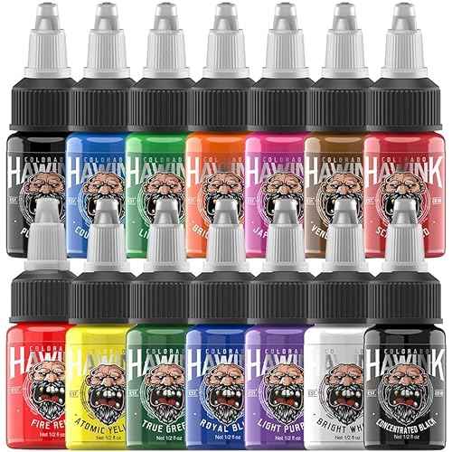 Hawink Tattoo Ink Set 1/2 oz (15ml) Tattoo Supply 14 Colors Pigment Kit Ink USA TI203-15-14