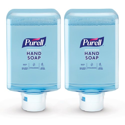 PURELL Antimicrobial Foaming Hand Soap, Light Fragrance, 1200 mL Refill for PURELL ES10 Automatic Soap Dispenser (Pack of 2) – 8382-02
