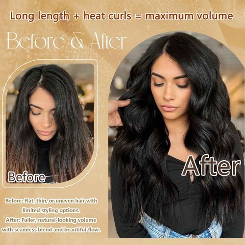 Black Clip in Hair Extensions Real Human Hair 18 Inches 7pcs Jet Black Human Hair Extensions 85g #1 Silky Straight 100% Human Hair Clip in Extensions