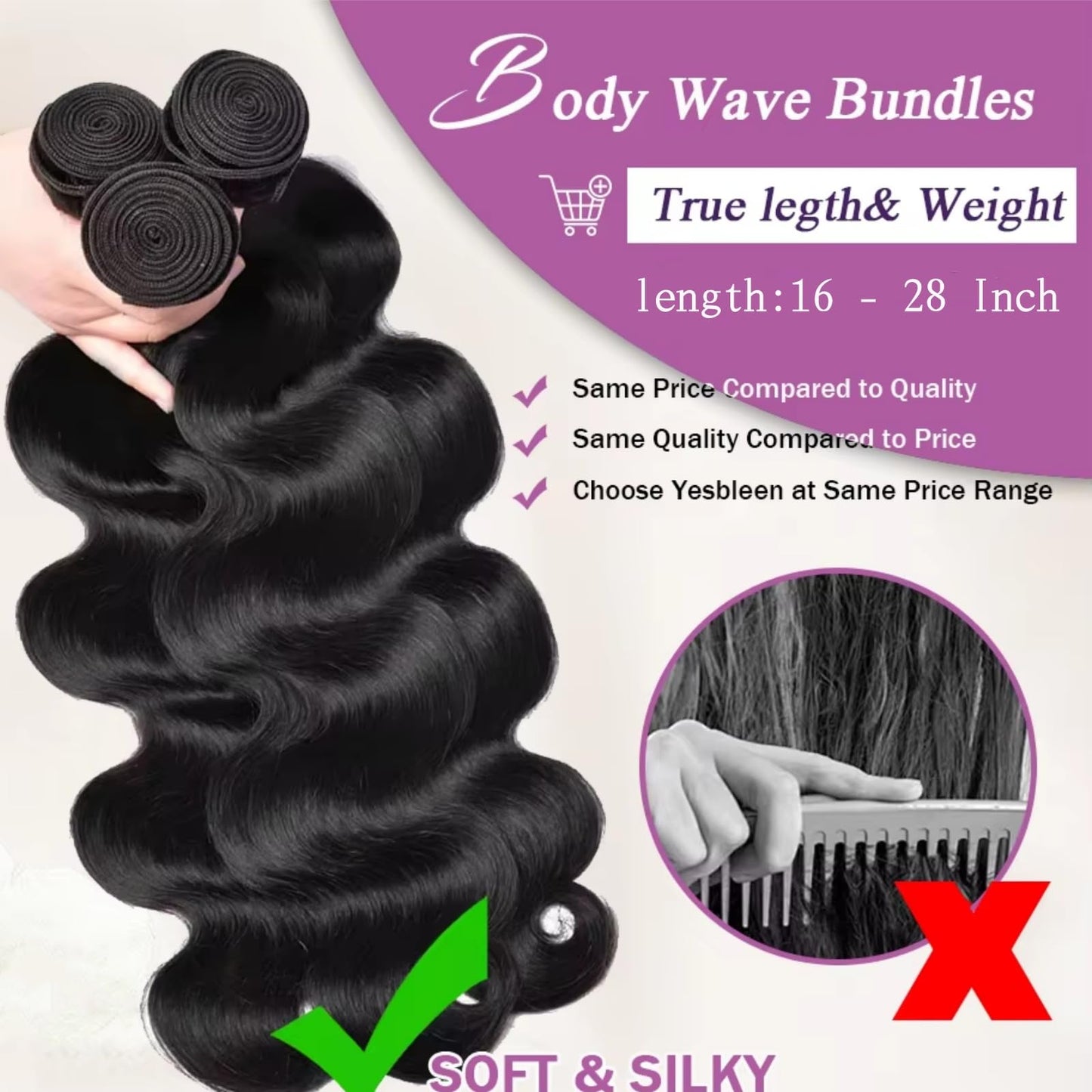 12A Human Hair Bundles 20 22 24 26 Inch Body Wave 100% Unprocessed Brazilian Virgin Hair 4 Bundles Deals Human Hair Extensions Quick Weave Human Hair Natural Black Color