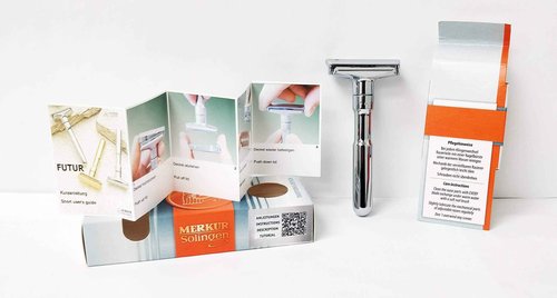 MERKUR FUTUR 701 Adjustable Double Edge Safety Razor - Bright Chrome | Adjustable Razor With Dial | Made in Germany | Plastic-Free | Snap-On Cap Design | Straight Bar