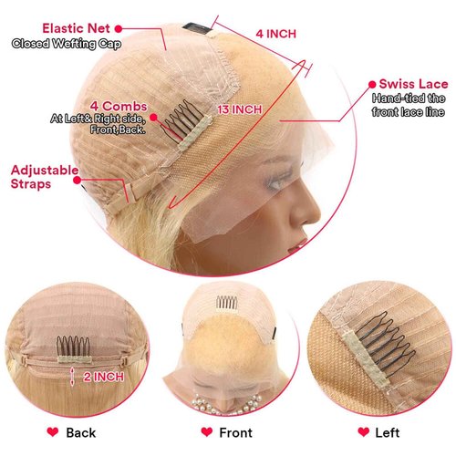 613 Lace Front Wig Human Hair 28inch 13x4 Blonde 100% Wig Human Hair Blonde Lace Front Wigs Human Hair 180% Density Premium 613 HD Lace Frontal Wig Pre Plucked