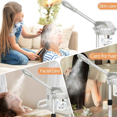 Professional Facial Steamer for Estheticians Face Steamr on Wheels with Hot Mist & Timer Function Suitable for Home Use or Beauty Spa Deep Cleansing and Hydration