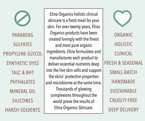 Elina Organics Healing Formula, 2oz – Organic Calming Skin Serum with MSM, Sea Buckthorn & Spirulina – For Acne, Irritation & Redness