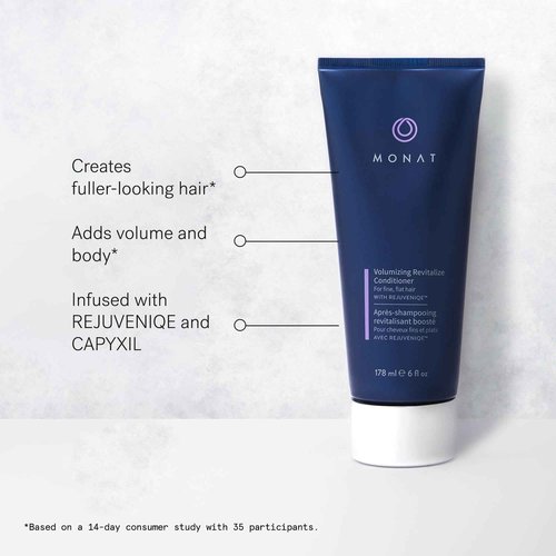 MONAT Volumizing Shampoo & Conditioner Set Infused with REJUVENIQE – Lightweight Care for Fine, Flat Hair – Enhances Volume, Adds Softness and Shine – Net Wt. 237 ml (8 fl. oz.) & 177 ml (6 fl. oz.)