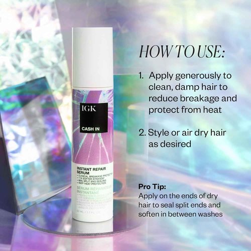 IGK Expensive Clear Gloss Top Coat + Cash In Instant Repair Serum | Vegan + Cruelty Free | 4.2 oz + 1.7 oz (Pack of 2)