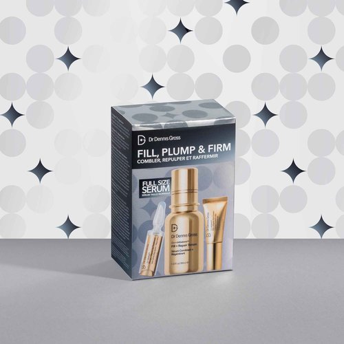 Dr. Dennis Gross Fill, Plump & Firm Kit – DermInfusions™ Hyaluronic Acid Serum, Eye Cream & Lip Treatment | Boost Hydration, Smooth Fine Lines & Enhance Volume | $125 Value Limited Edition Gift Set