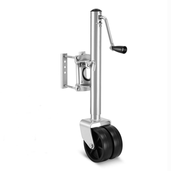 Heavy Duty Swivel Boat Trailer Jack 2000 Lb with Dual Wheels 15-27 Inch Lift