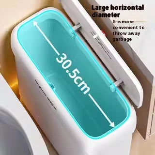 Large Capacity Bathroom Trash Can with Lid - Durable Plastic Waste Bin