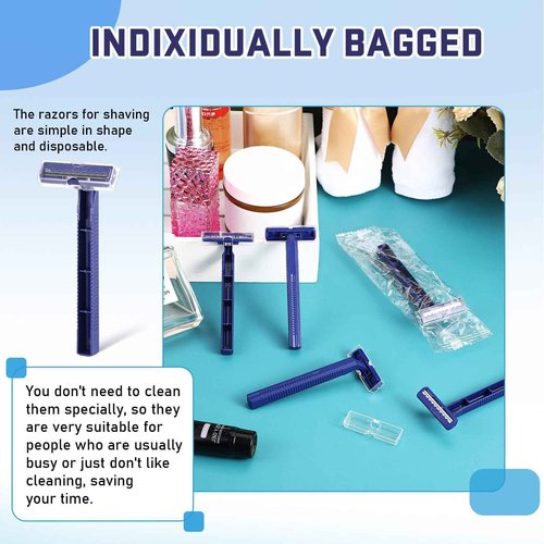 Chumia Twin Blade Razors for Men Stainless Steel Disposable Razors Men Bulk Plastic Shavers Multipurpose Portable Manual Disposable Shavers for Bathing Hotel Travel(600 Pieces)