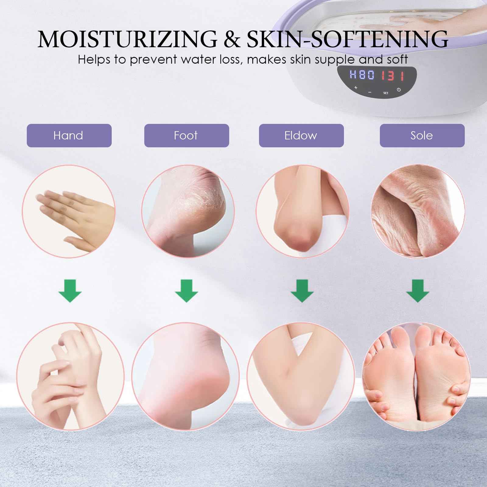 KmaxShip Paraffin Wax Machine for Hand and Feet Treatment - 5000ml Large Capacity Paraffin Wax Warmer with 3.85 lbs Refills, Moisturizing Kit Paraffin Hand Wax Machine - 213pcs Set